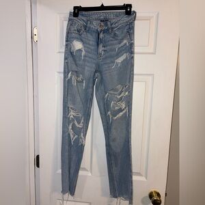 Distressed Blue Jeans